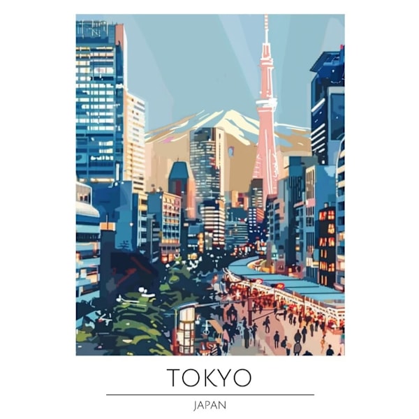 Världsstäder Affisch/Poster/Print/Tavla Storlek 50×70 CM