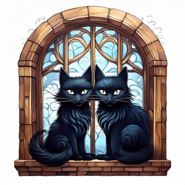 Svart Katt Affisch A4