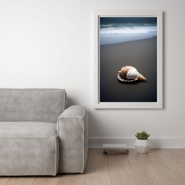 Mystiskt Snäckskal på Stranden Affisch 40×50 CM