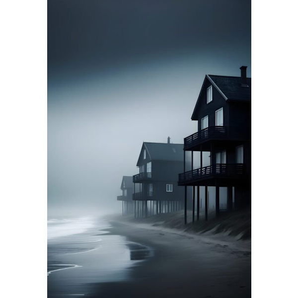 Dark Hus i Strand Affisch  30×40 CM