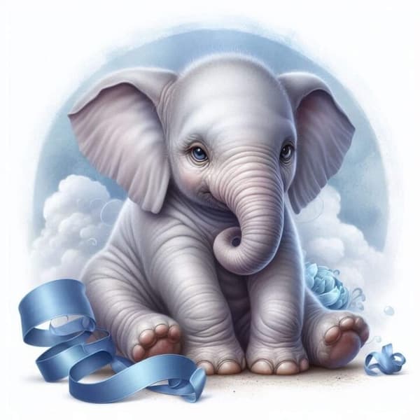 Elefant Affisch 21x30 cm