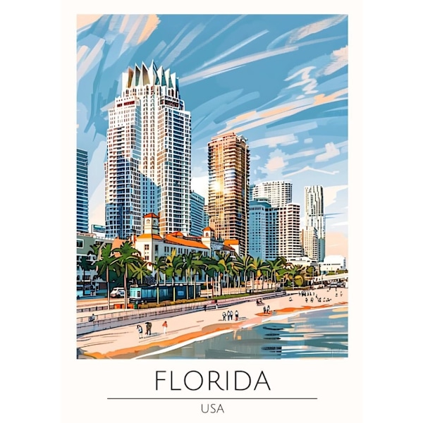 Världsstäder Affisch/Poster/Print/Tavla Storlek 50×70 CM