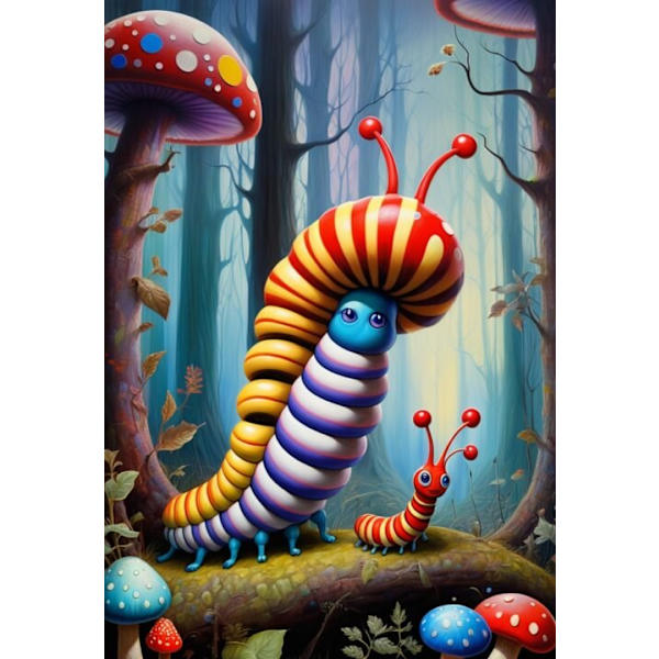 3st Färgglada Insekter Abstrakt Affisch 21×30 CM