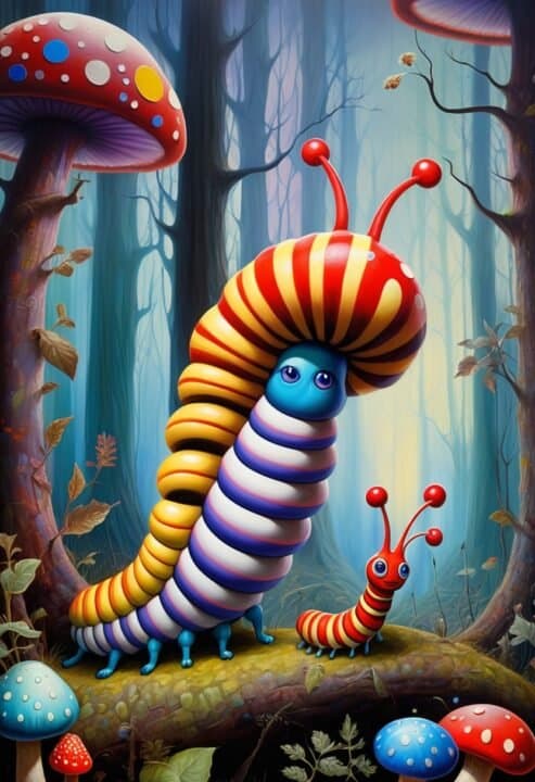 3st Färgglada Insekter Abstrakt Affisch 40×50 CM