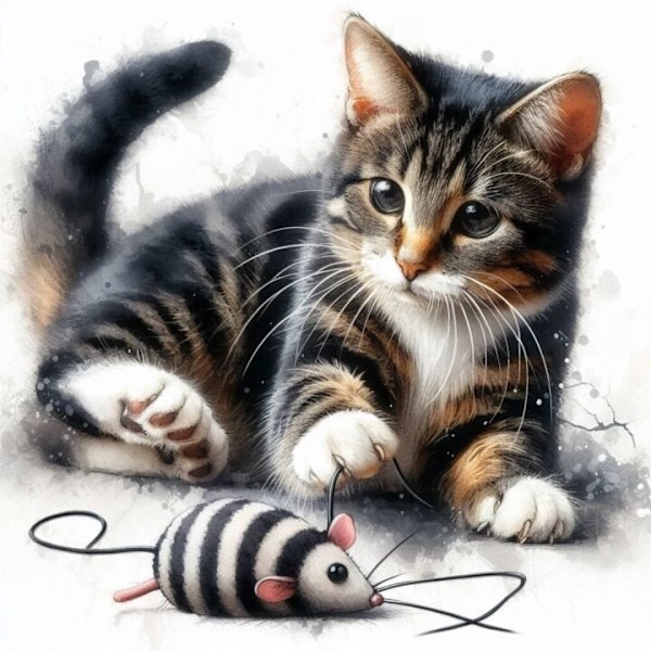 3st Barnrum Katt Affisch 21×30 CM