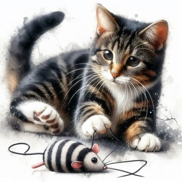 3st Barnrum Katt Affisch 50×70 CM