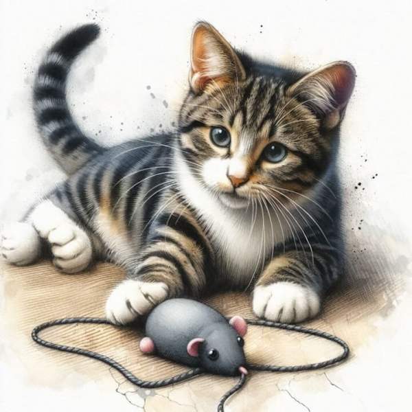 3st Barnrum Katt Affisch 21×30 CM
