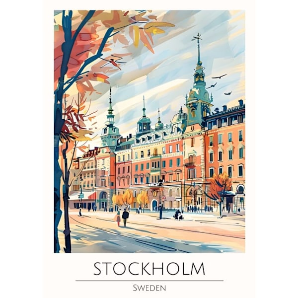 Världsstäder Affisch/Poster/Print/Tavla Storlek 50×70 CM