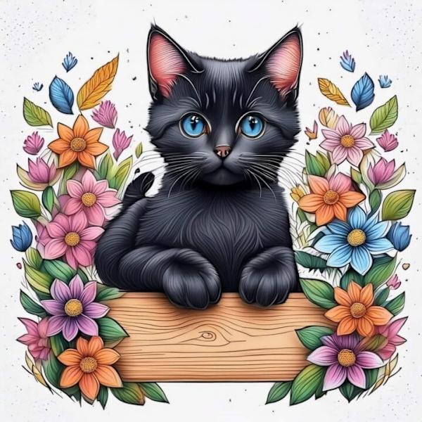 Söt Katt Affisch 30x40 cm
