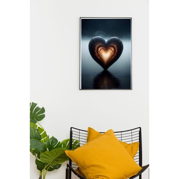 Mystiskt snäckskalshjärta mörkt Affisch 30×40 CM