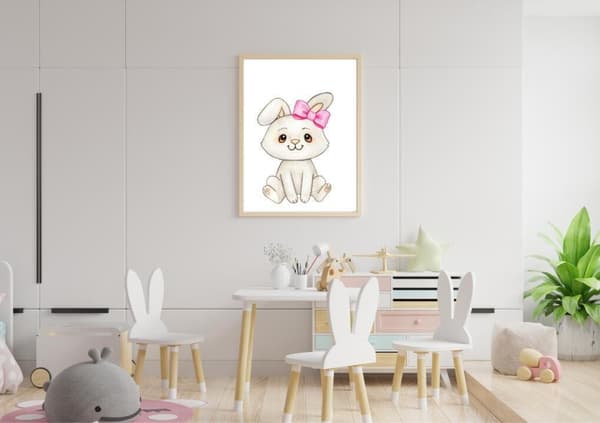 Barnrum Kanin Affisch  50×70 CM