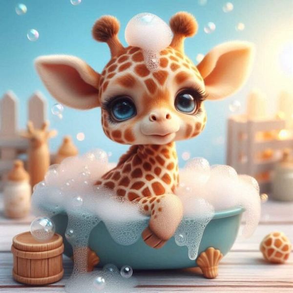 Barnrum Giraff Affisch A3