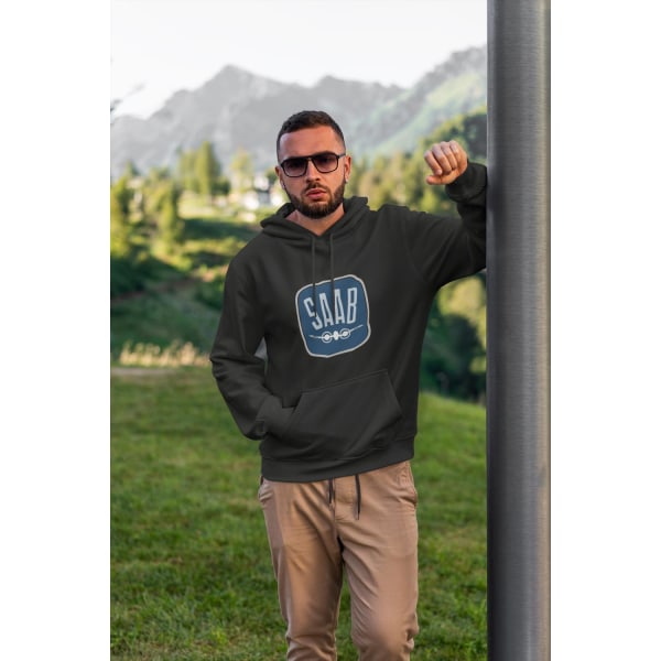 SAAB klassisk design huvtröja hoodie XXL