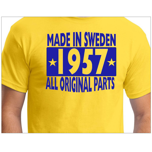 Gul T-shirt Made in Sweden 1957 All original parts L