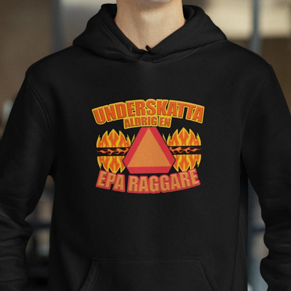 Underskatta aldrig en epa raggare Eld svart huvtröja hoodie XXXL