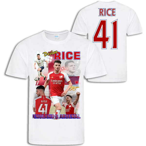 Declan Rice spelare t-shirt sportströja England & Arsenal 120 cl 5-6 år