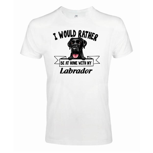 Labrador Kikande hund t-shirt - Rather be with... White S