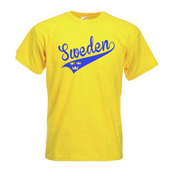 Sweden Swosh stil t-shirt med 3 kroner L