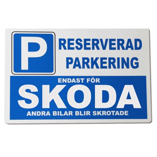 Metall plåtskylt med ' Skoda ' design - 30x20 cm skylt
