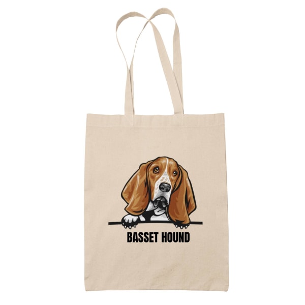 Basset Hound tygkasse hund shopping väska Tote bag Natur one size