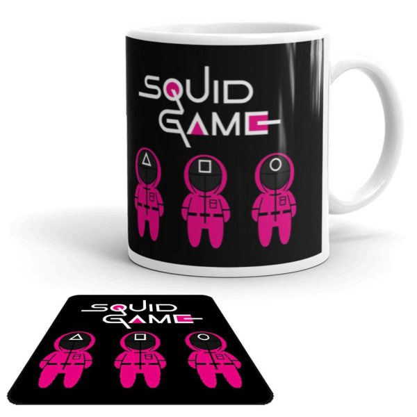 Squid game Mugg + Underlägg med vakt design
