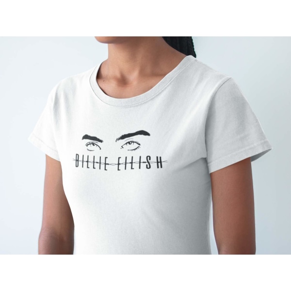 Dam T-shirt med Billie Eilish design - Vit White S