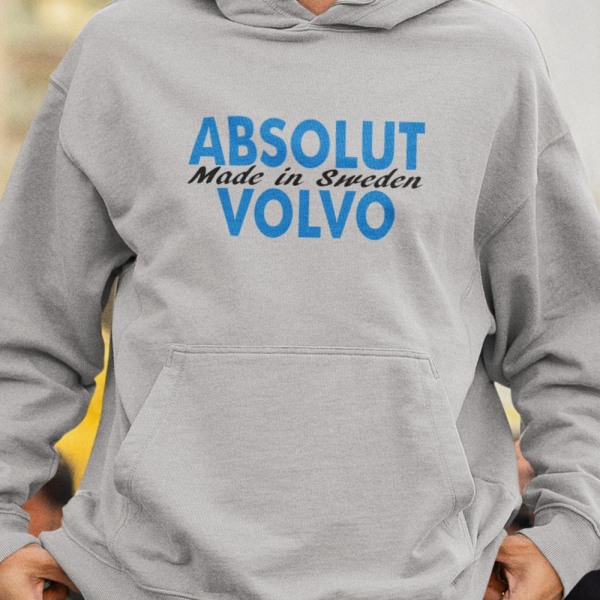 Absolut Volvo grå huvtröja sweatshirt tröja t-shirt logo S