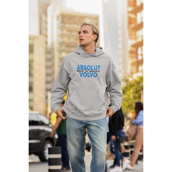 Absolut Volvo grå hættetrøje sweatshirt t-shirt logo L