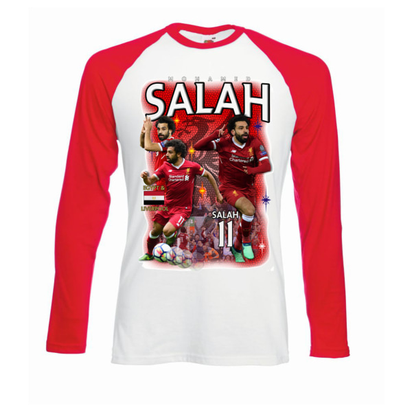 Långarmad Mo Salah Liverpool stil t-shirt tröja XL