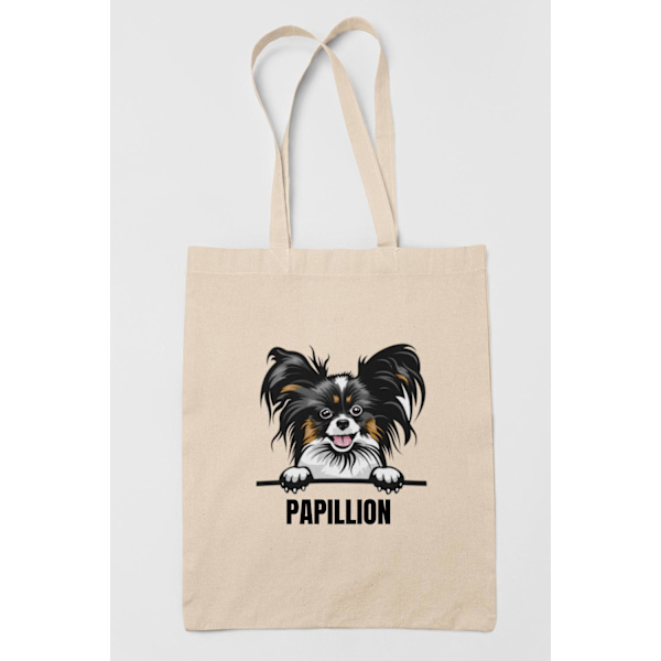 Papillion tygkasse hund shopping väska Tote bag Nature one size