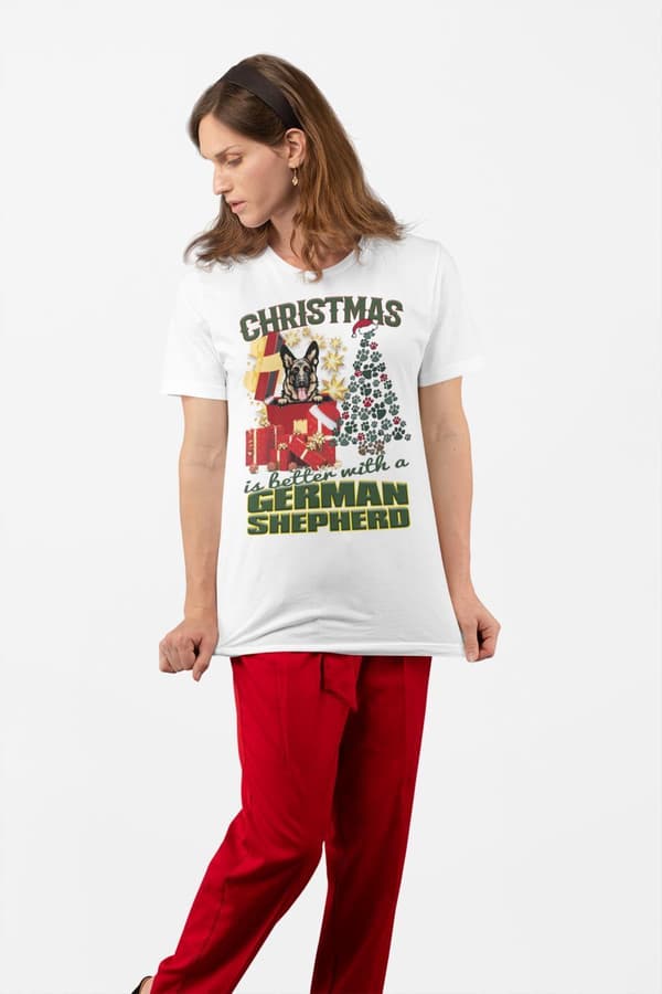 German Shepherd Jul  hund  schäfer t-shirt White M