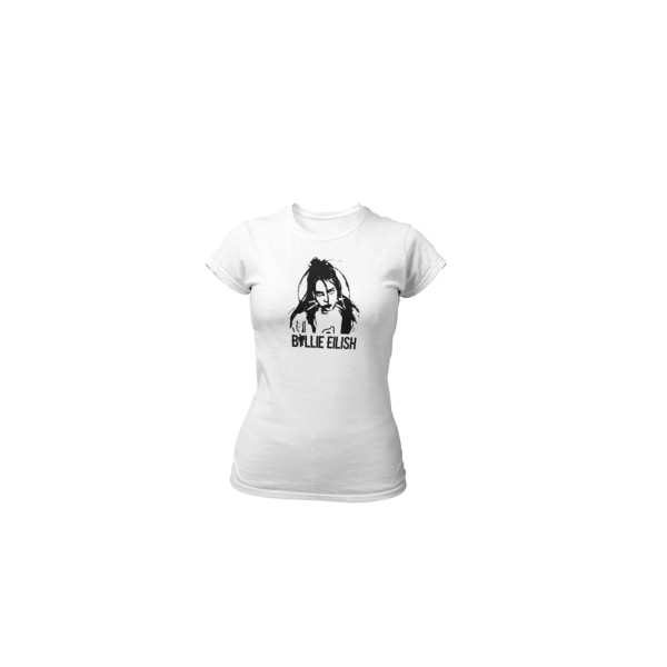 Billie Eilish vit dam t-shirt med cutout design White L