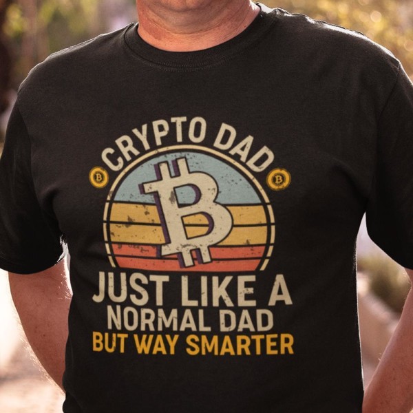 Svart Pappa T-shirt Cool Crypto bitcoin dad XXL