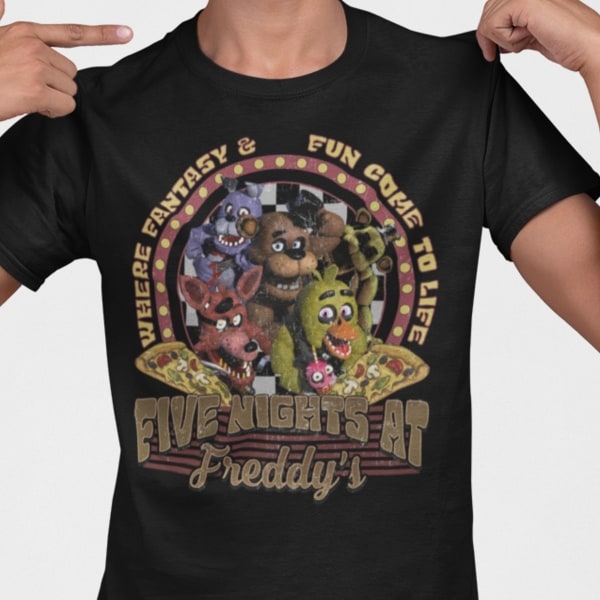 FNAF t-shirt med Freddy Fazbear XXL