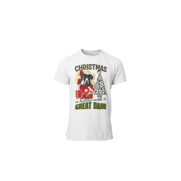 Great Dane hunde-t-shirt - julen er bedre med en ... White XXXL