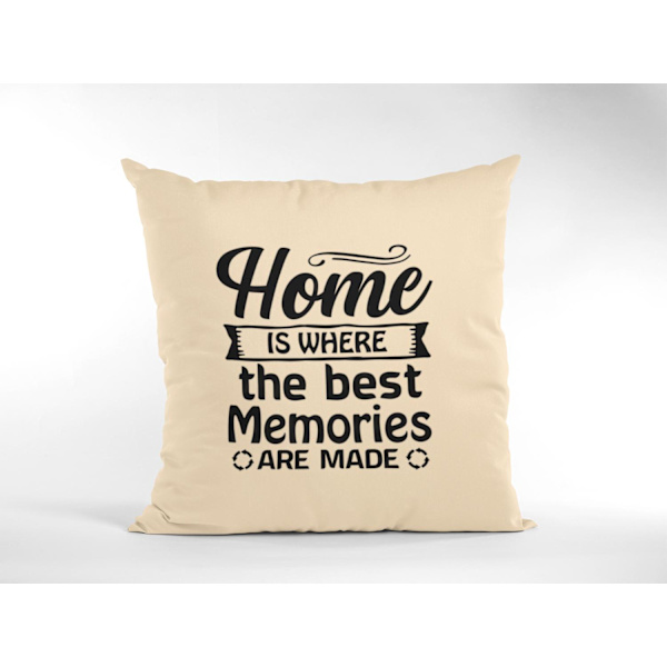 kuddfodral kudde 50x50cm Home where the best memories are made Creme
