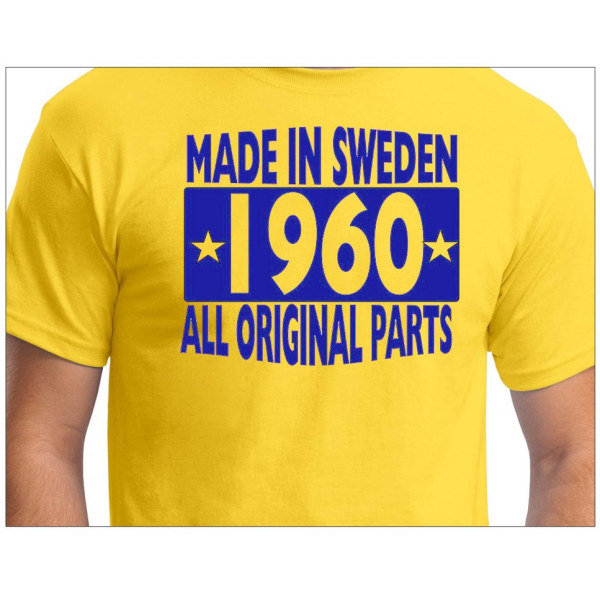 Gul T-shirt Lavet i Sverige 1960 Alle originale dele M