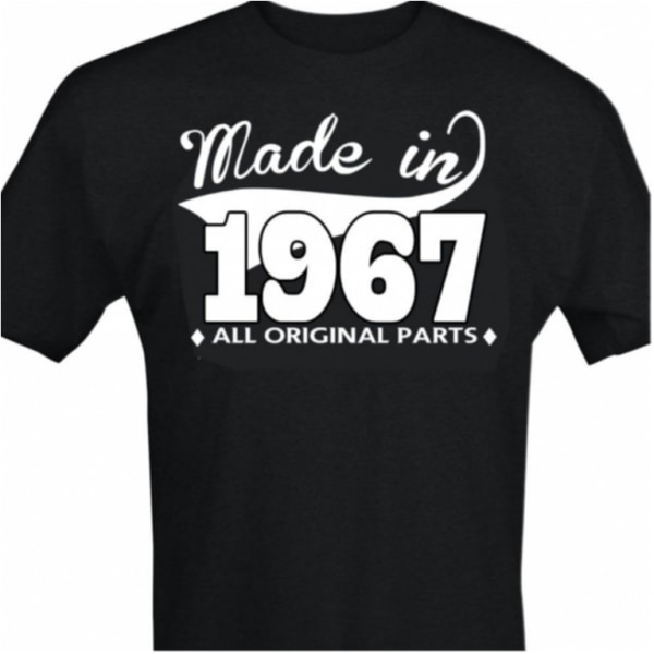 Svart T-shirt med design - Made in 1967 - All original parts L