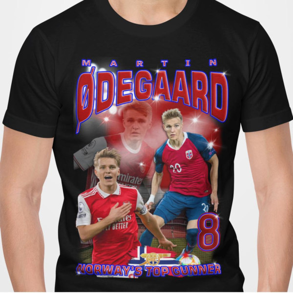 Martin Ødegaard Arsenal Norge spelare svart t-shirt XL