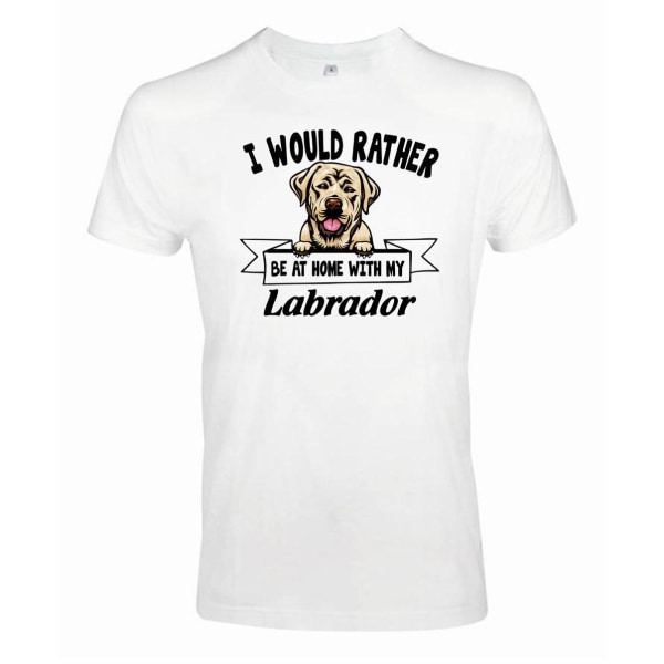 Golden Labrador Kikande hund t-shirt - Rather be with... White S