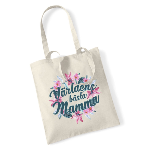 Världens bästa Mamma shopping väska - Tote bag tygkasse