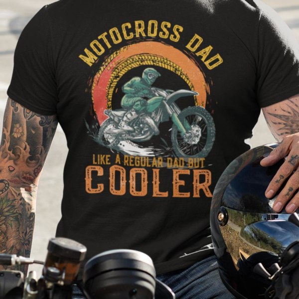 Pappa t-shirt Motocross dad motorcykel design L