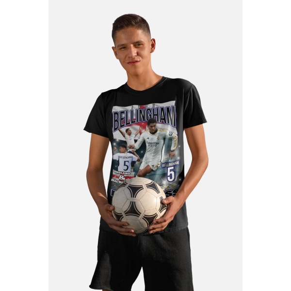 Jude Bellingham Sort Real Madrid t-shirt england euro24 140cl 9-11 år