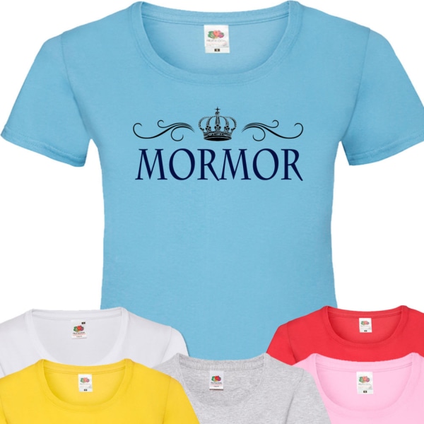 Mormor t-shirt - flera färger - krona design Gul T-shirt - Medium 