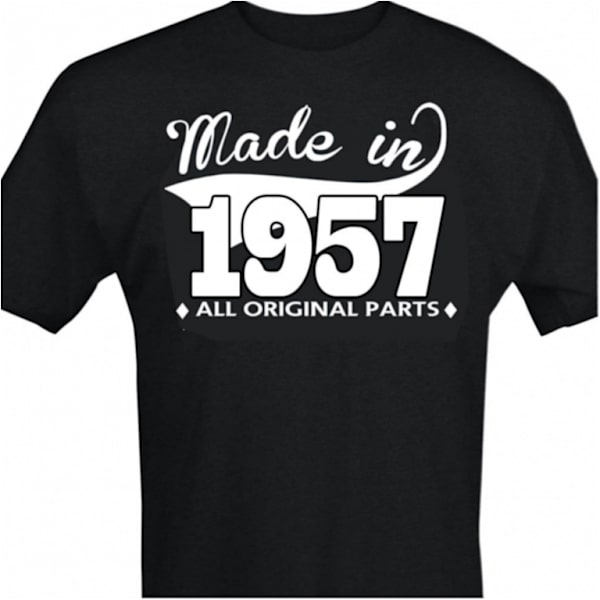 Svart T-shirt med design - Made in 1957 - All original parts M