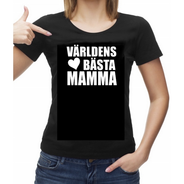 Dam T-shirt  - Världens bästa Mamma heart tröja XL
