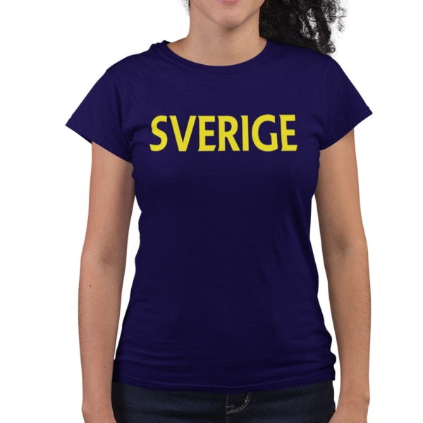 Sverige dam t-shirt i navy XL