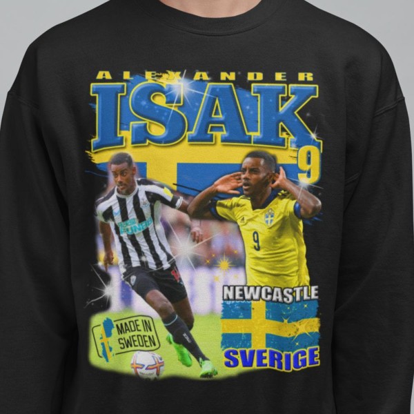 Isak Sweatshirt - Sverige Newcastle spillertrøje sort 140cl 9-11 år
