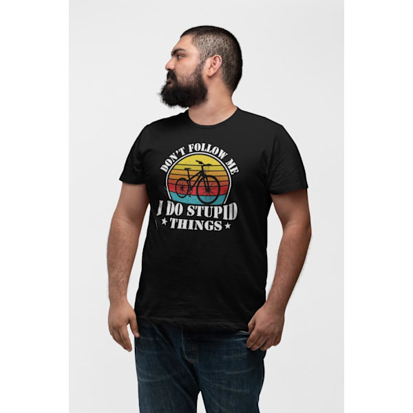 Cykel T-shirt med Do not follow me - I do stupid things L