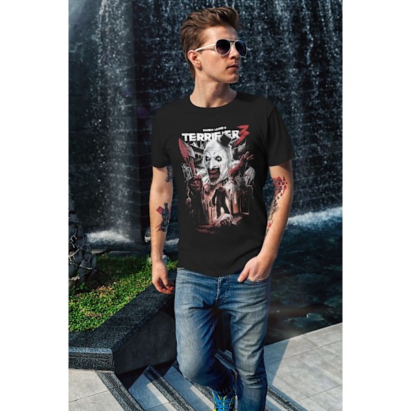 Svart skräck t-shirt Terrifier 3 slasher M
